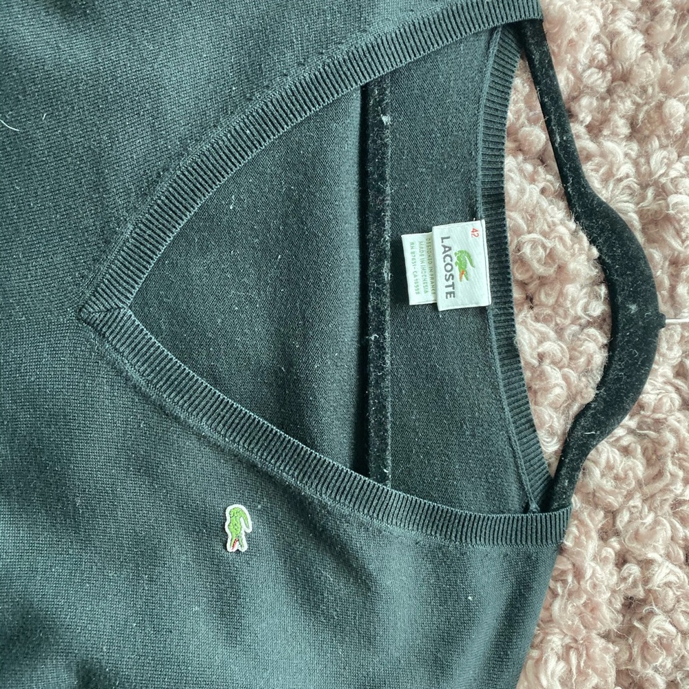 Black Lacoste v neck sweater